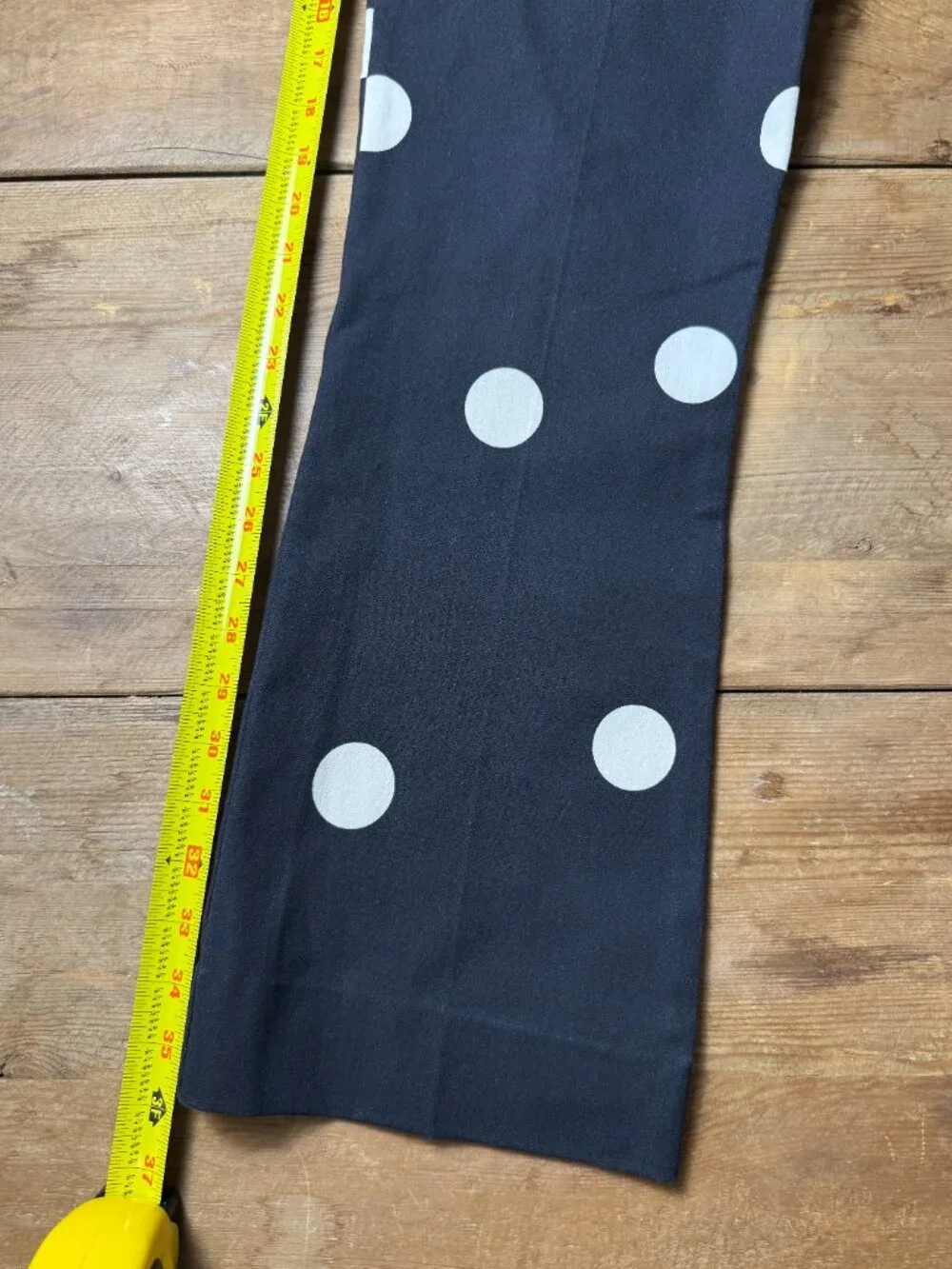 Derek Lam 10 Crosby | Size 8 | Cropped Flare Pants in Black and Ivory Polka Dot - Picture 9 of 15